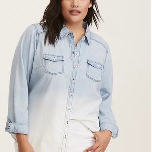 DENIM DIP DYE CAMP SHIRT (sz 1)